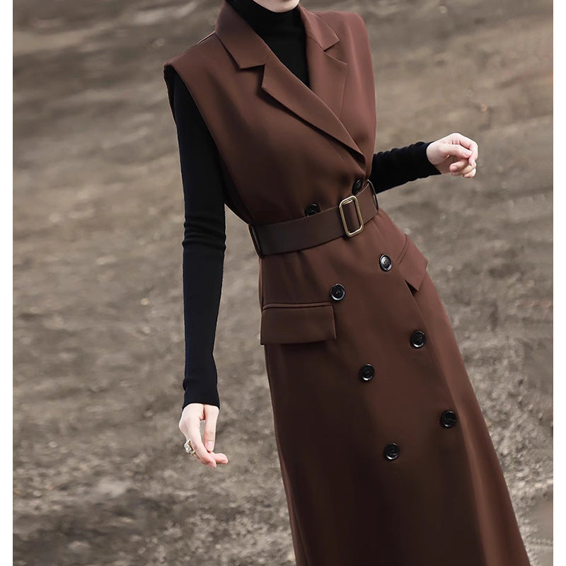 Robe gilet croisée ajustée pour femmes Chic und Stil