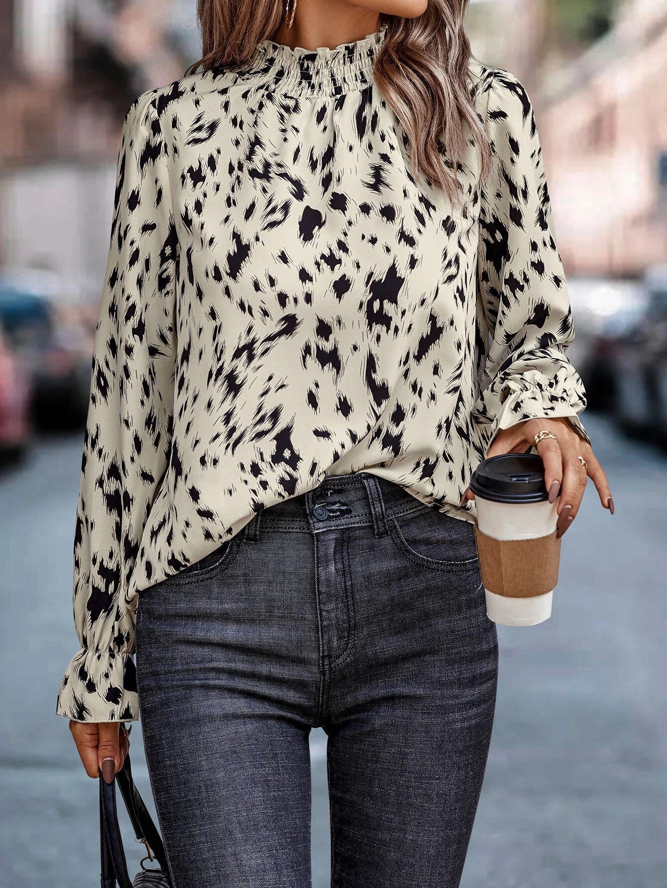 Blouse femme avec élégante fronce et motif stylé Chic und Stil