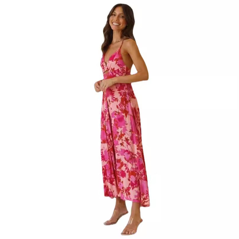 Robe midi A-ligne inspirée des fleurs Chic und Stil pour femmes