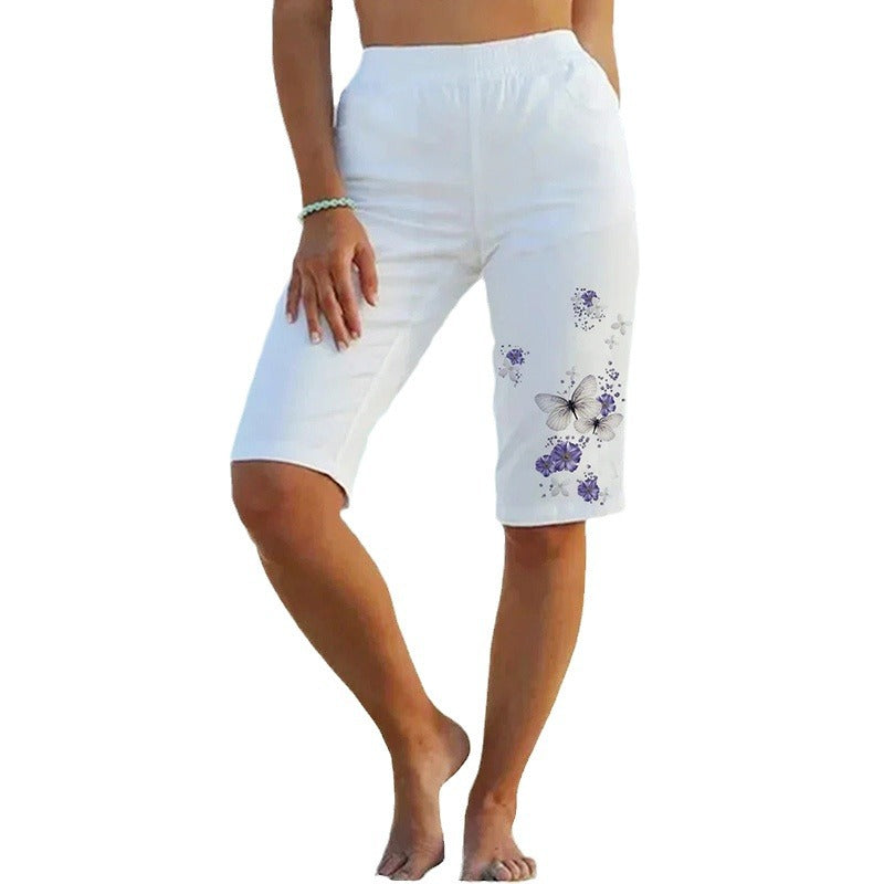 Pantalons Capri pour femmes avec motif floral Chic und Stil