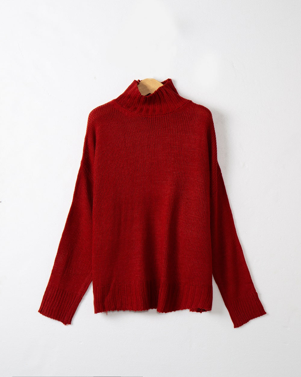 Femme pull en knit à col montant avec design structuré Chic und Stil