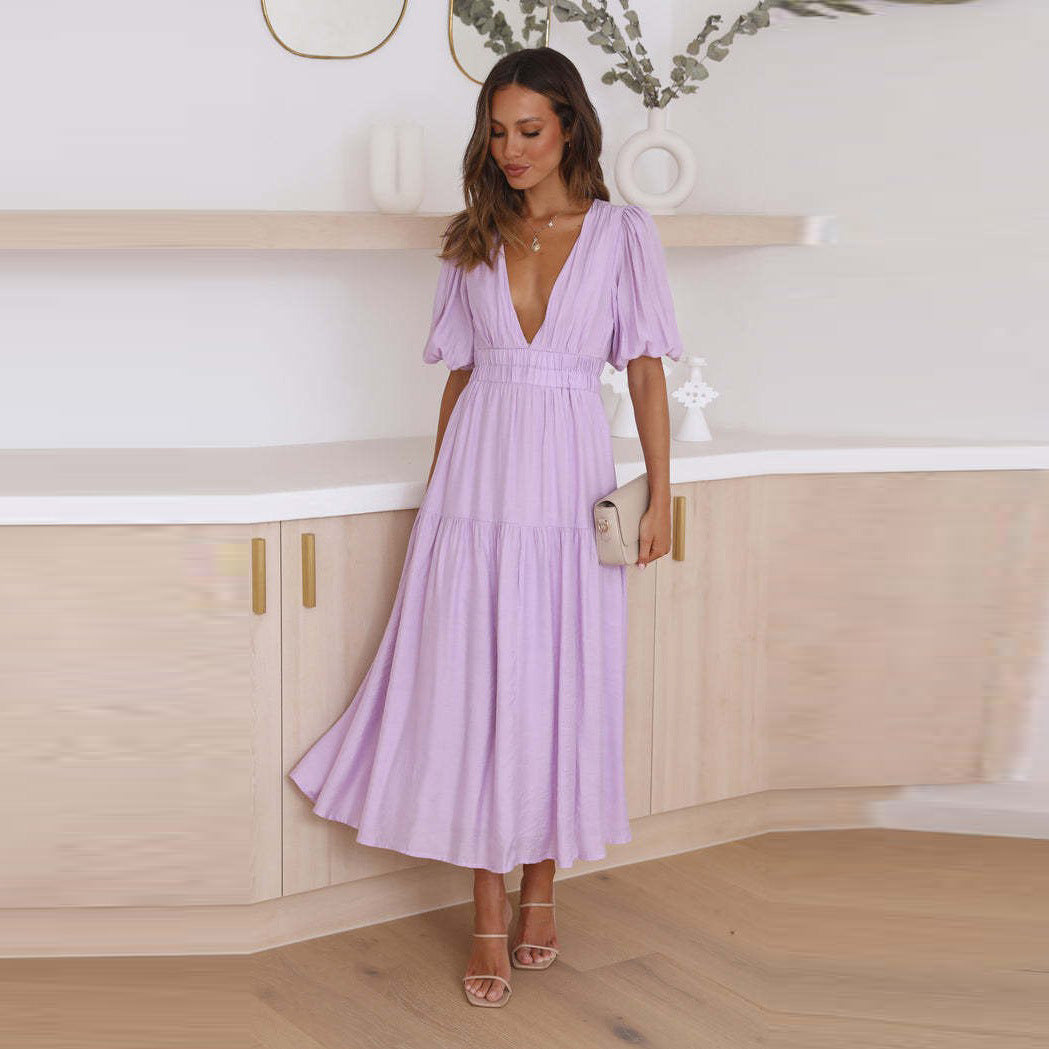 Robe maxi bohème à volants pour femmes Chic und Stil