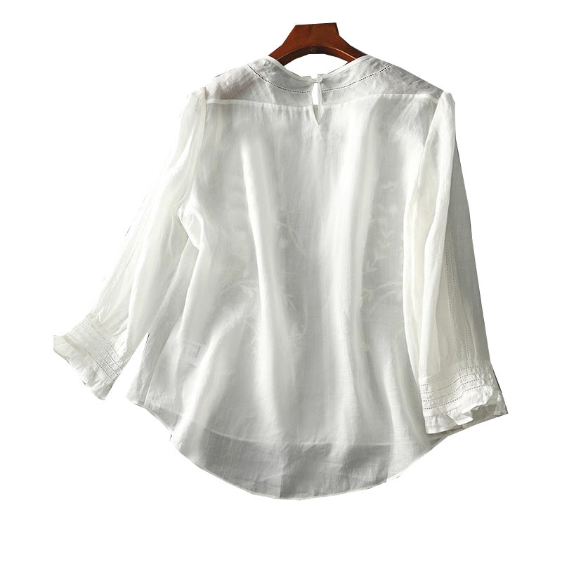 Chemise brodée transparente pour femmes Chic und Stil