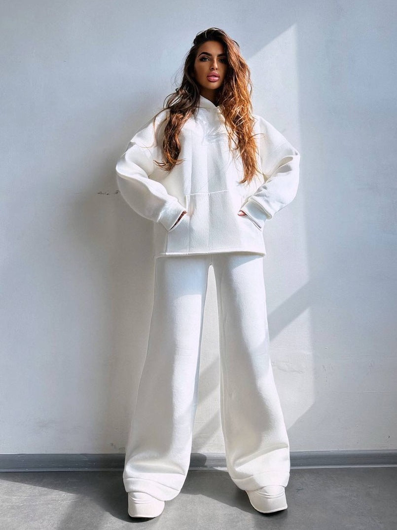 Casual hoodie set for women and palazzo pants Chic und Stil