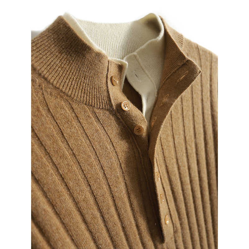Haut en tricot Henley côtelé pour femmes Chic und Stil