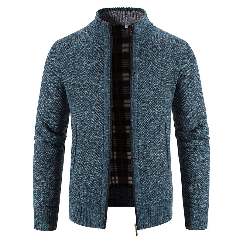 Veste en tricot pour hommes avec col montant moderne et poches pratiques Chic und Stil