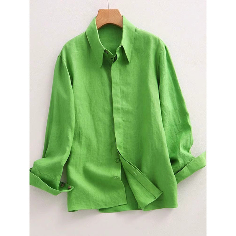 Chemise boutonnée en lin à coupe décontractée pour femmes Chic und Stil