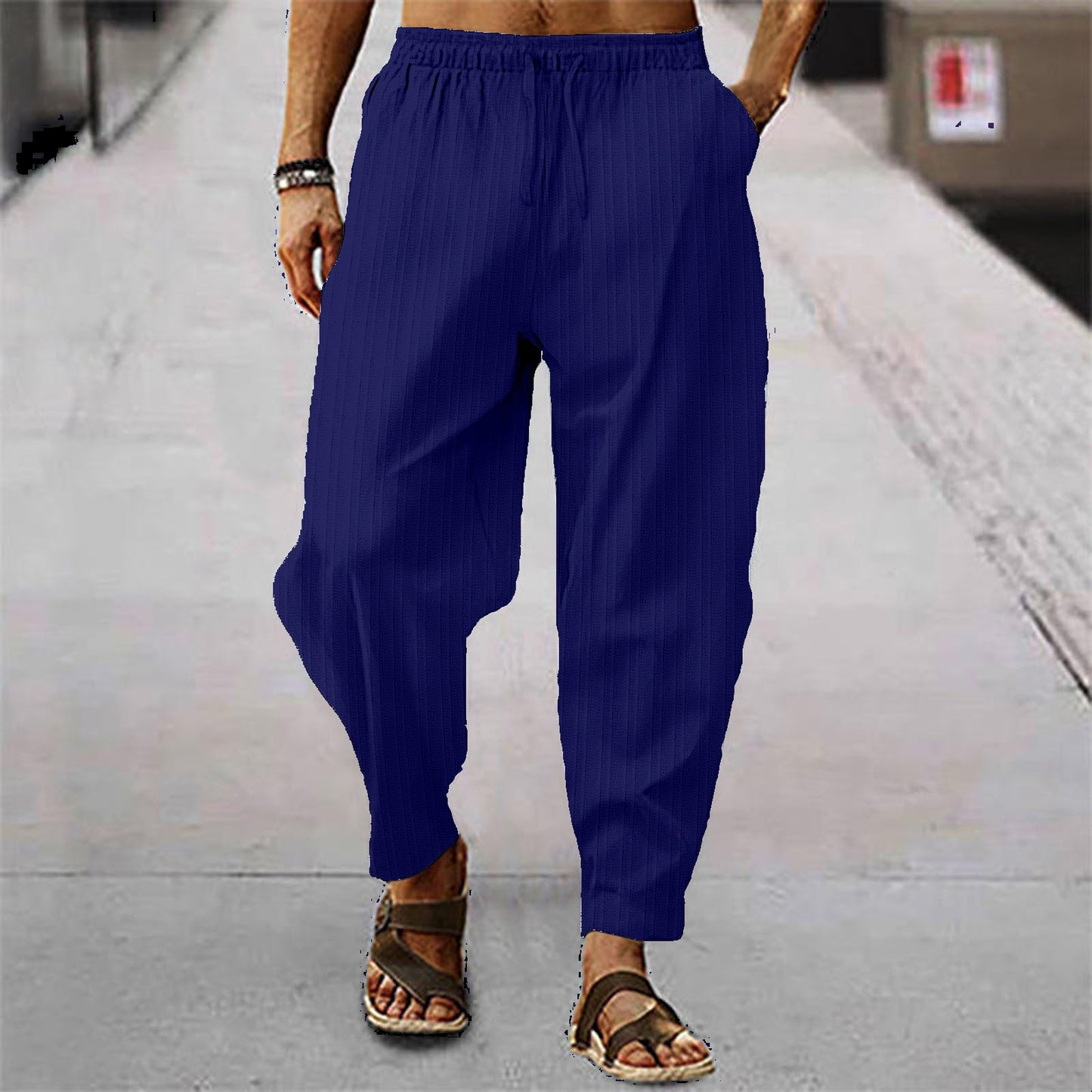 Pantalon à rayures fines décontracté pour hommes Chic und Stil