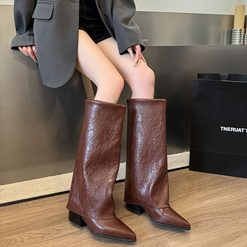 Bottes à talon bloc élégantes pour femmes avec tige flexible Chic und Stil