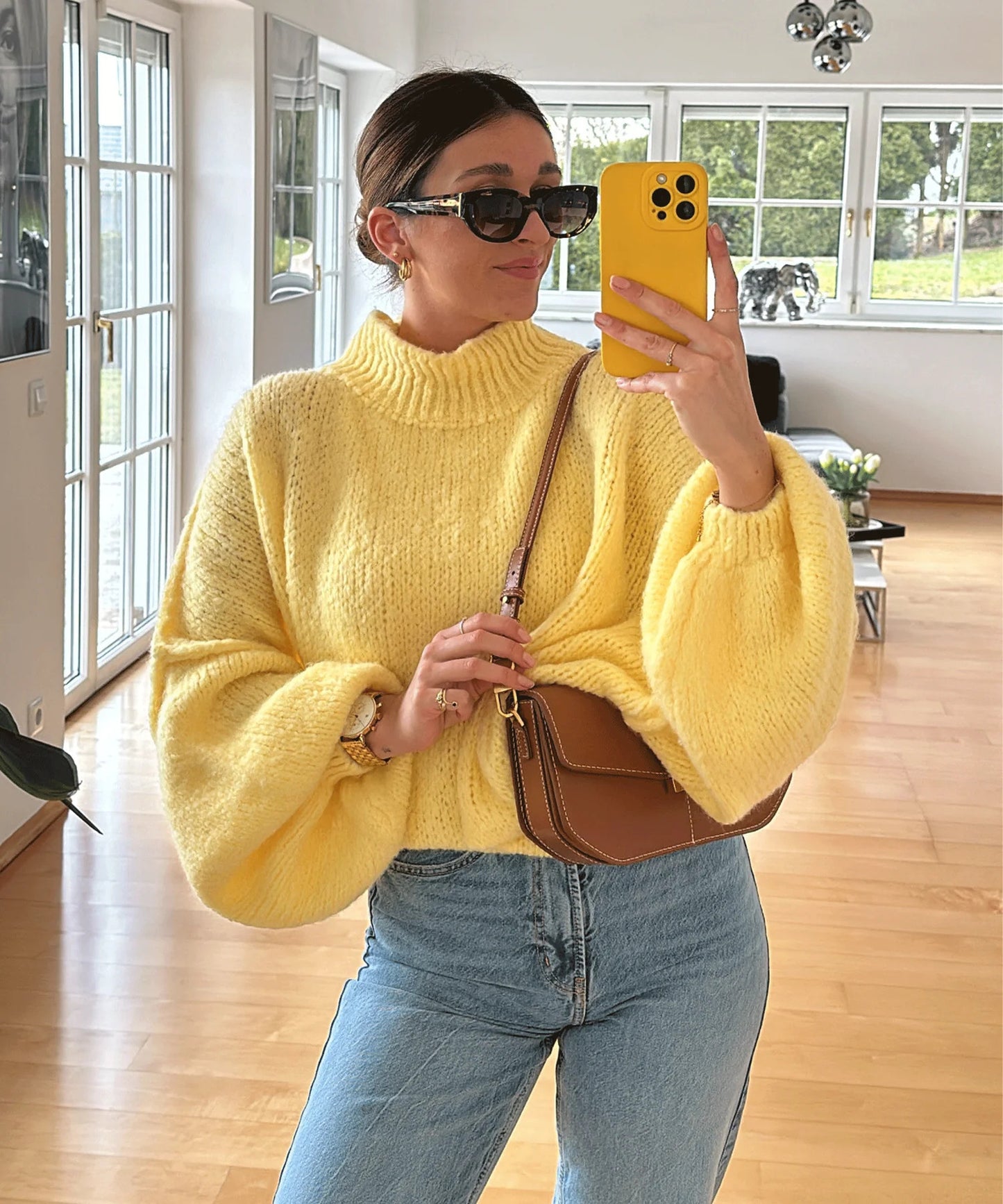 Pull oversized décontracté pour femme avec des manches longues et une coupe atypique Chic und Stil