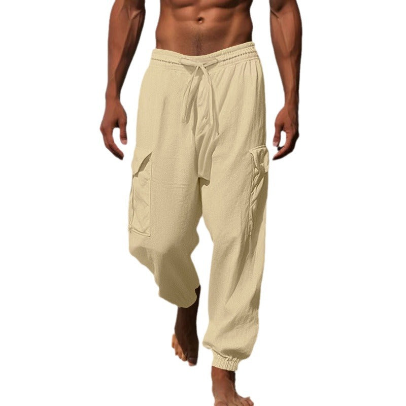Pantalon cargo décontracté pour hommes avec taille élastique et poches latérales pratiques Chic und Stil