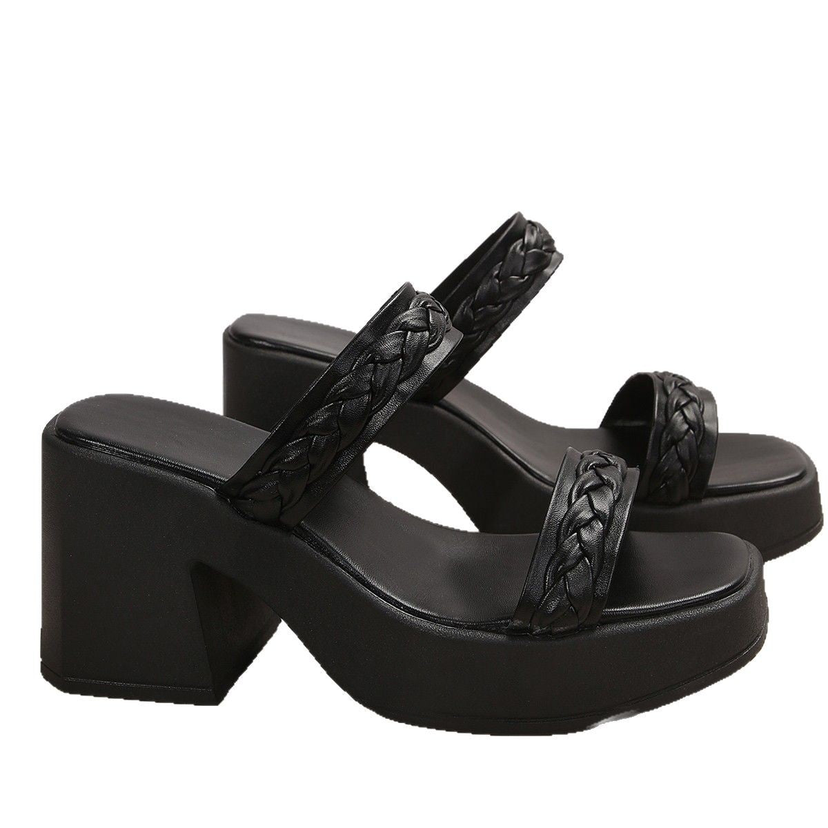 Wedge sandals for women with braided strap design and sturdy heel Chic and Style