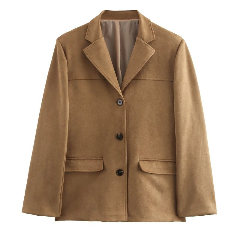 Blazer chic pour femmes en matériau doux avec poches pratiques Chic und Stil