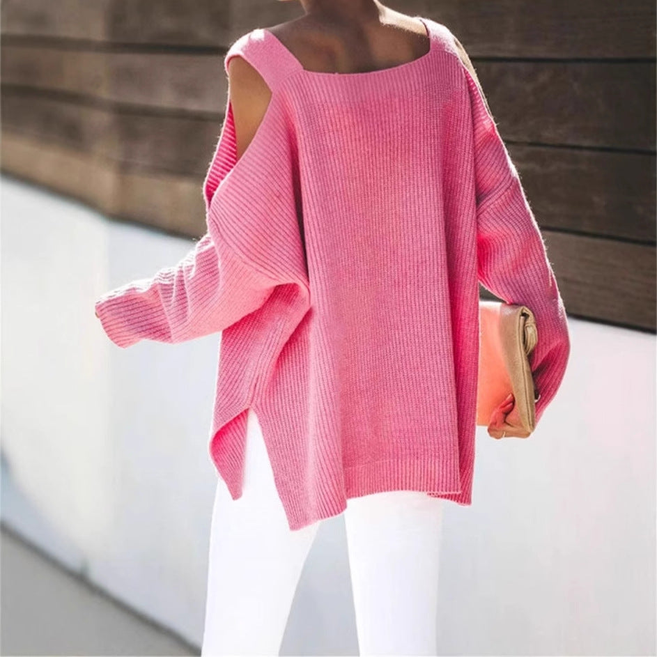 Pull-over tricot off-shoulder pour femmes avec matériau doux et coupe décontractée Chic und Stil