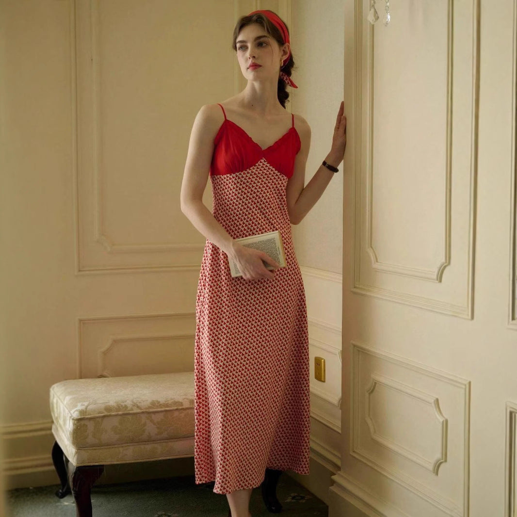 Robe slip imprimée en cœur pour femmes Chic und Stil