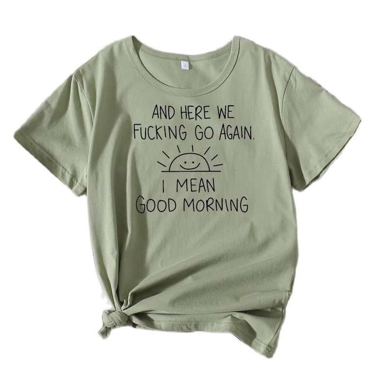 T-shirt graphique citation femme coupe décontractée Chic und Stil