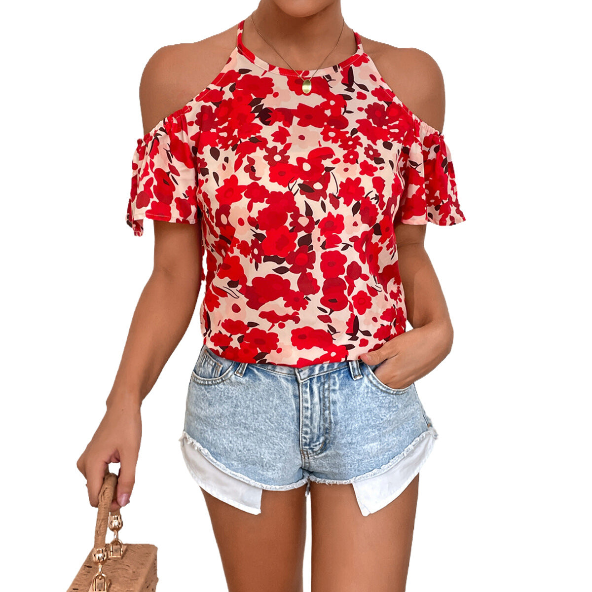 Chemisier pour femmes avec épaules dénudées et motif floral Chic und Stil