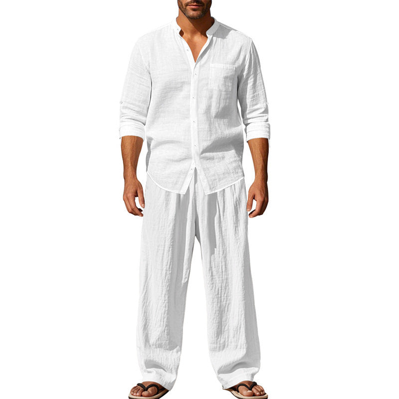 Men's casual linen top with elastic pants Chic and Style