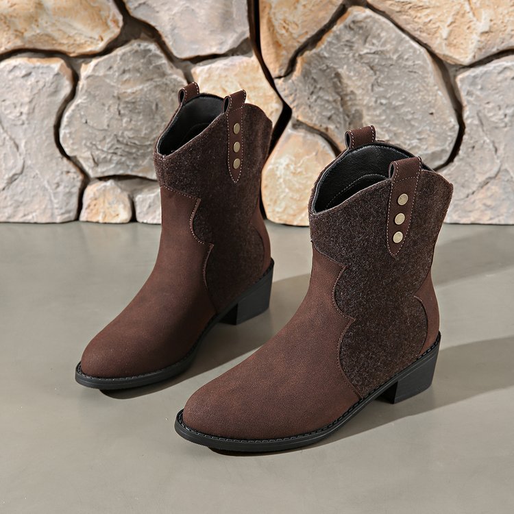 Bottes de cowboy à la mode pour femmes avec des détails élégants et un talon bloc robuste Chic und Stil