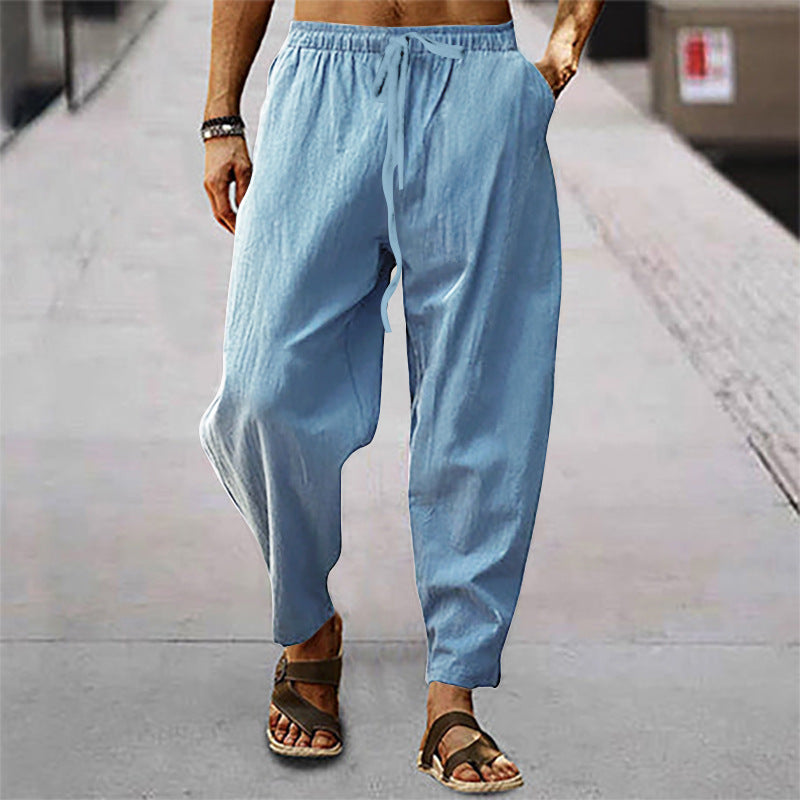 Pantalons d'été décontractés pour hommes en style costume avec taille élastique et poches latérales pratiques Chic und Stil