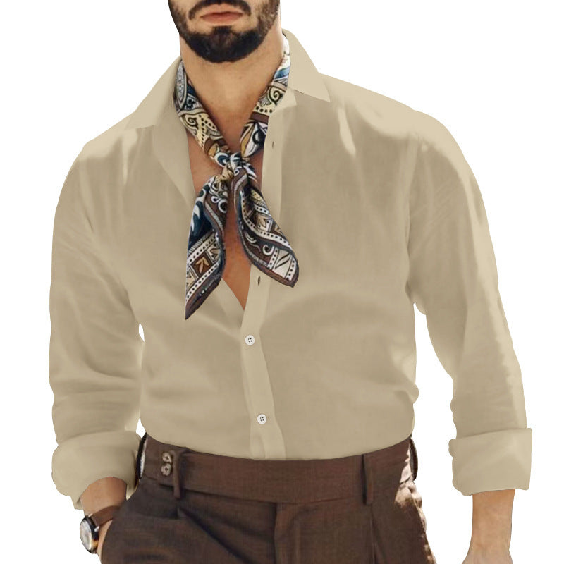 Chemise classique pour hommes à manches longues avec col tendance et élégante patte de boutonnage Chic und Stil