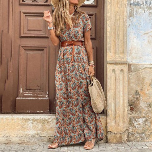 Robe maxi fleur pour femmes avec fente latérale haute Chic und Stil