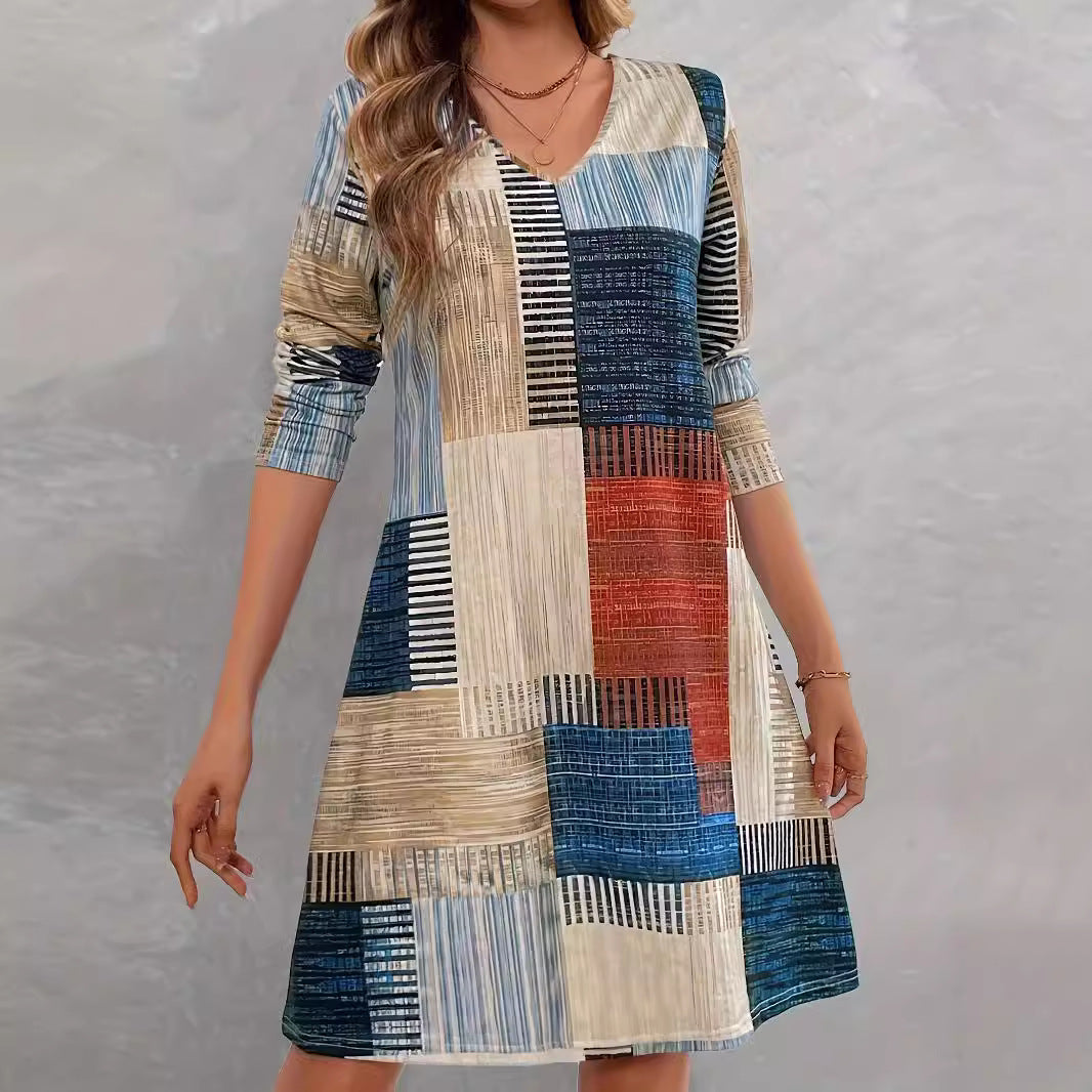 Robe d'été pour femmes avec motif graphique et coupe décontractée Chic und Stil