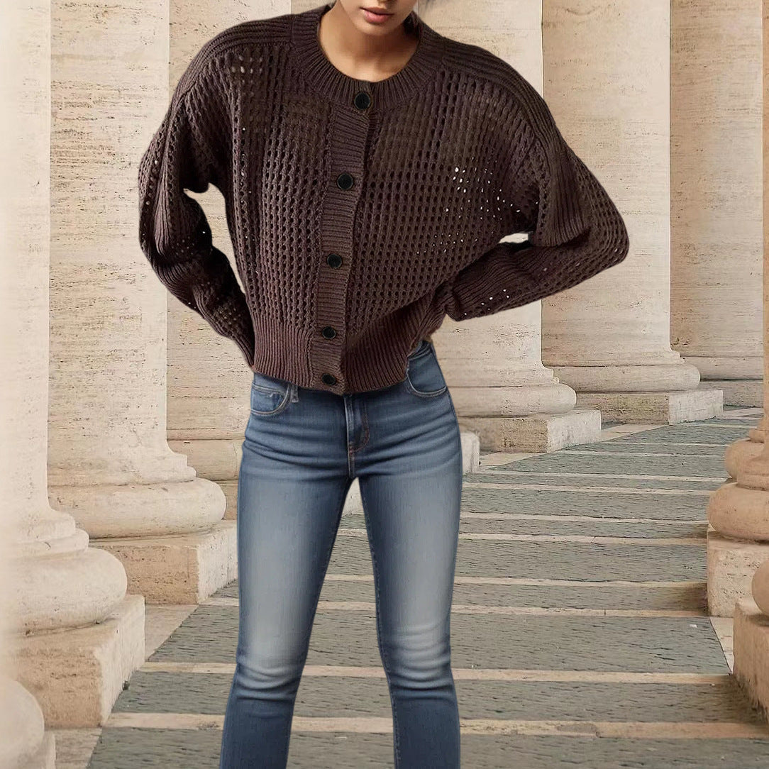 Veste en tricot pour femmes avec une structure en filet aérien Chic und Stil