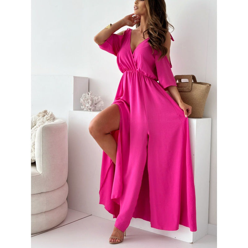 Robe maxi élégante pour dames avec fente latérale Chic und Stil