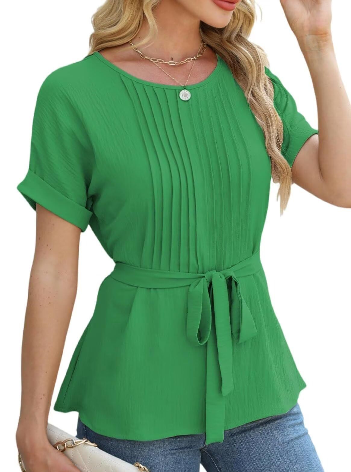 Chemisier femme avec détails froncés et ceinture latérale Chic und Stil