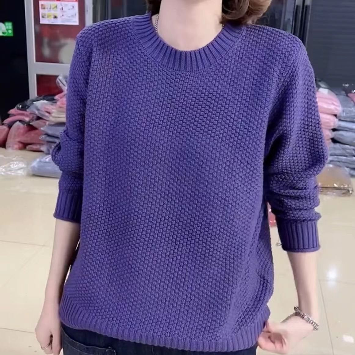 Pull-over en tricot décontracté pour femmes avec une surface texturée et une coupe ample Chic und Stil