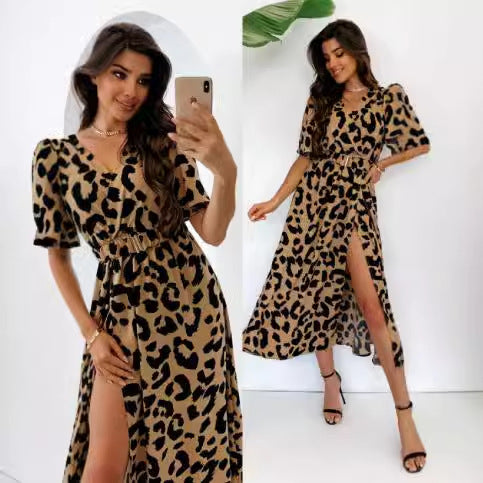 Robe maxi femme à motif léopard Chic und Stil
