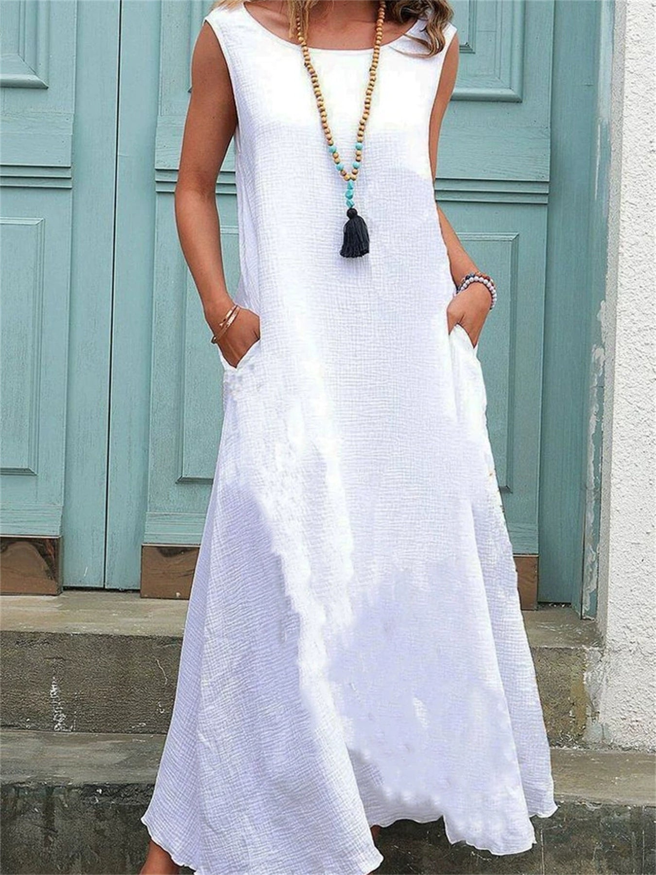 Robe maxi fluide pour femmes avec poches latérales Chic und Stil
