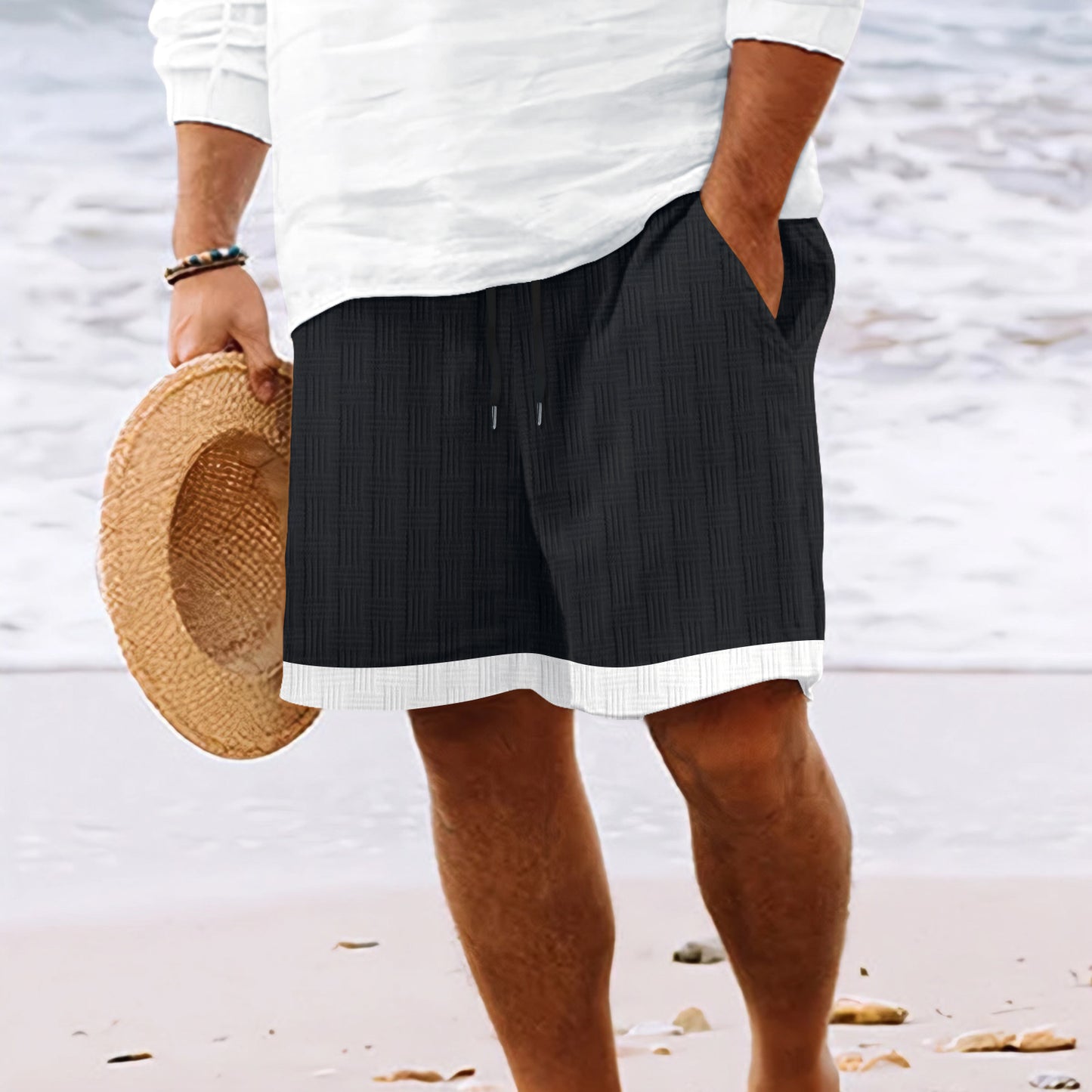 Shorts de plage pour hommes structurés Chic und Stil