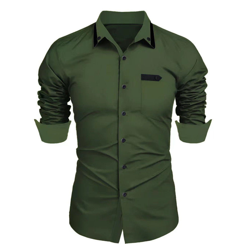 Chemise à manches longues élégante pour hommes avec fermeture à bouton Chic und Stil