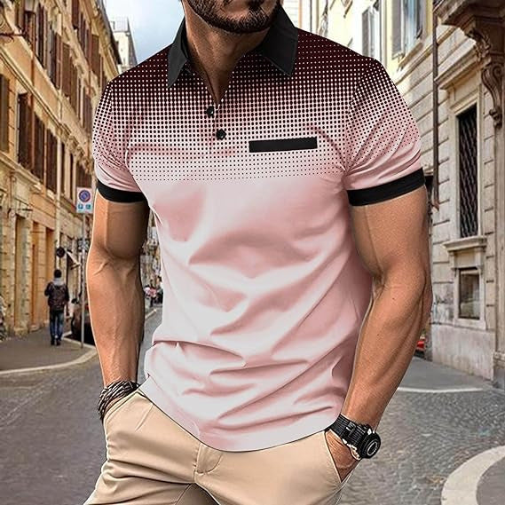 Polo-shirt pour hommes à manches courtes avec motif dégradé Chic und Stil