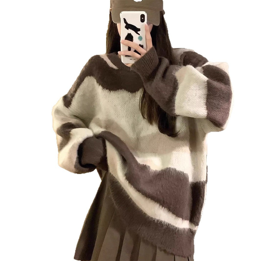 Pull surdimensionné confortable pour femmes avec des dégradés de couleurs modernes Chic & Stil