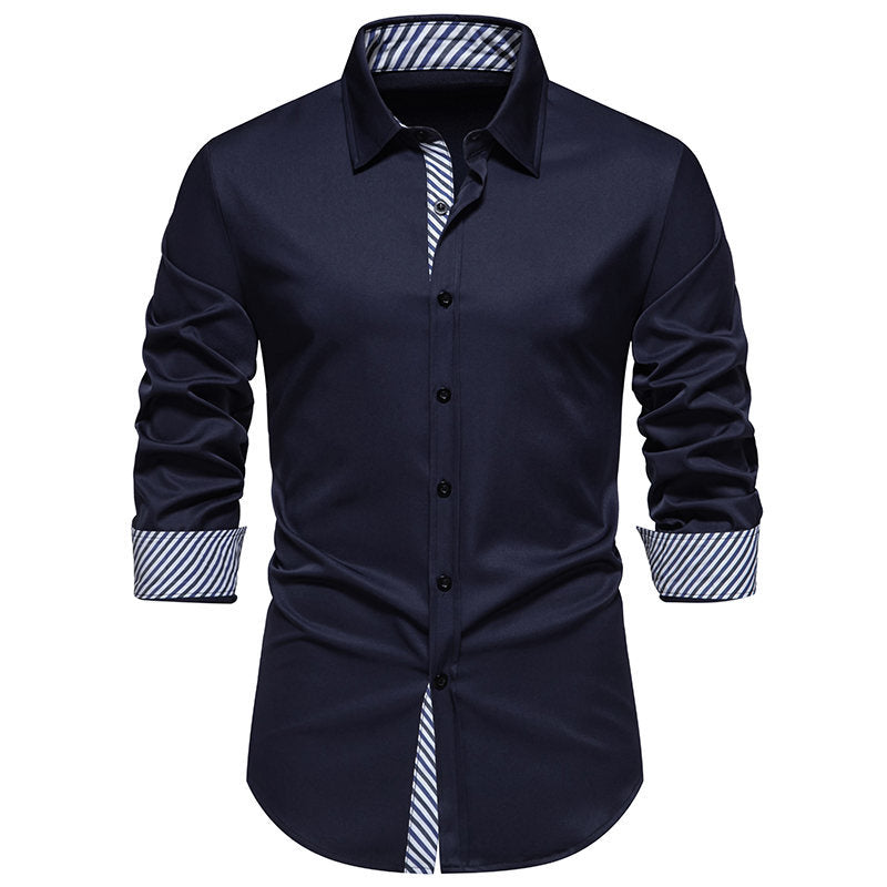 Chemise à manches longues pour hommes avec design rayé moderne Chic und Stil