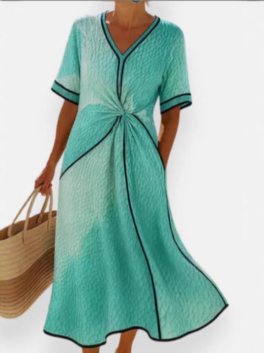 Robe portefeuille aérienne pour femmes avec nœud latéral et décolleté en V Chic und Stil
