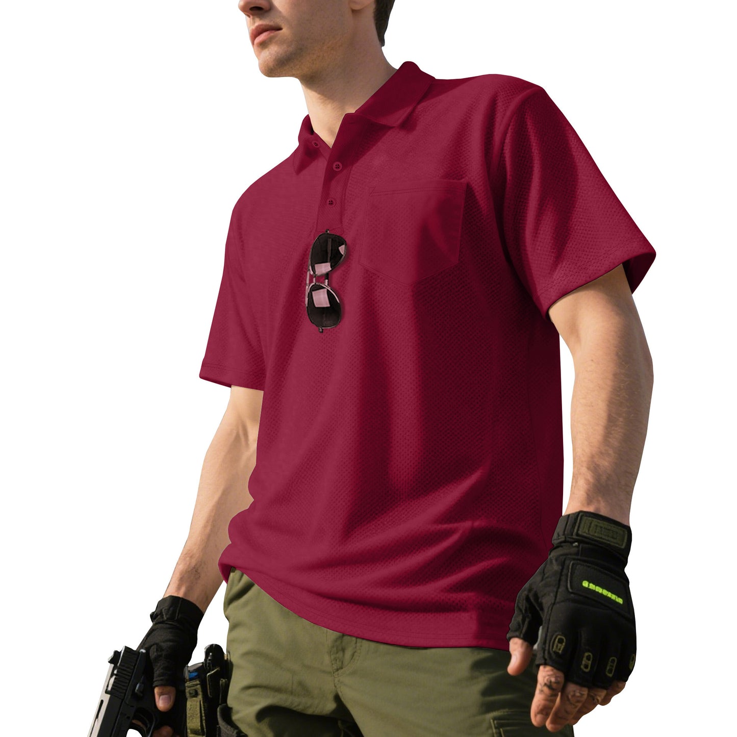 Chemise polo pour hommes avec texture respirante et poche poitrine pratique Chic und Stil