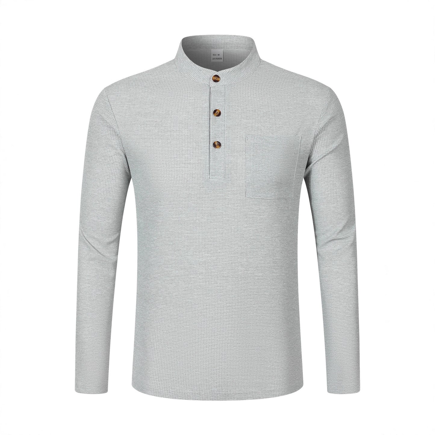 Chemise à manches longues pour hommes avec col montant moderne et poche poitrine pratique Chic und Stil