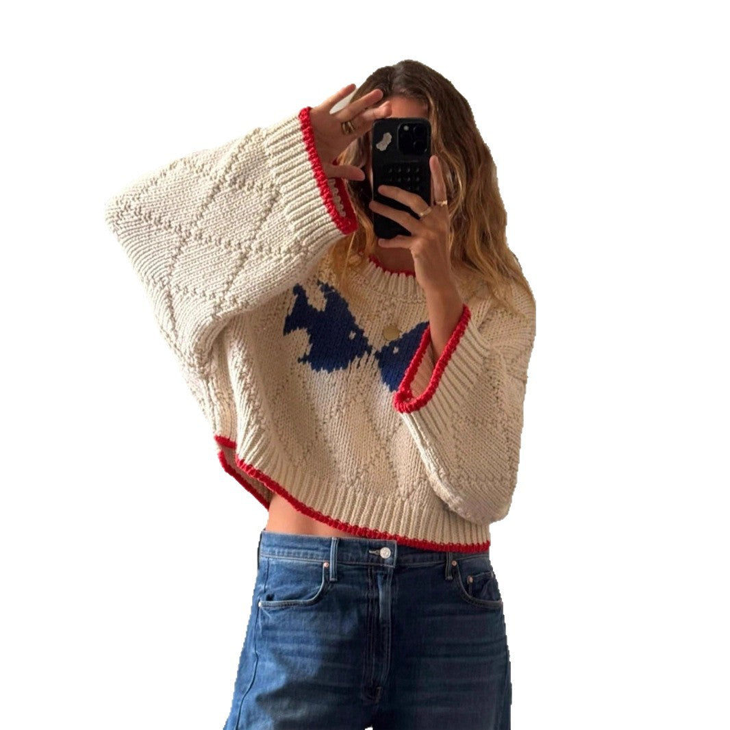 Femme Pull à col montant avec un motif tricoté texturé et des contrastes saisissants Chic und Stil