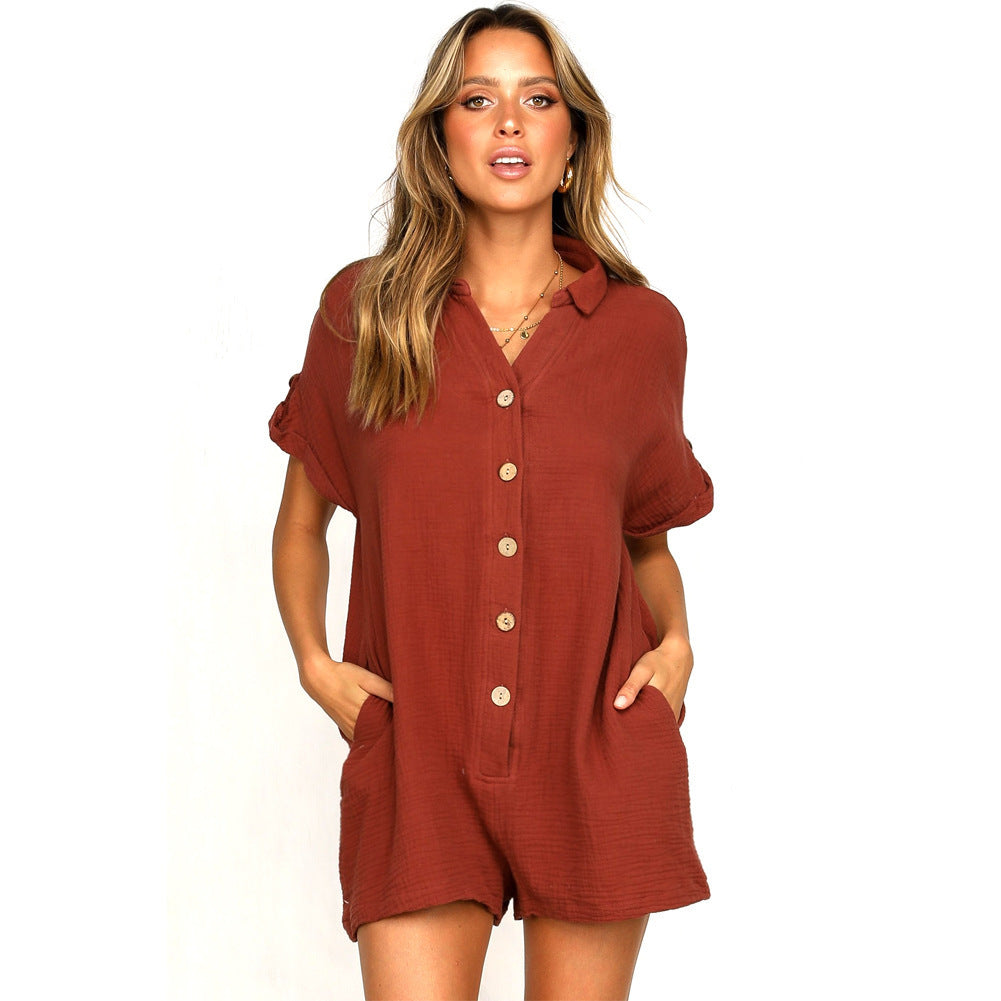 Salopette pour femmes avec col boutonnable et coupe décontractée Chic und Stil