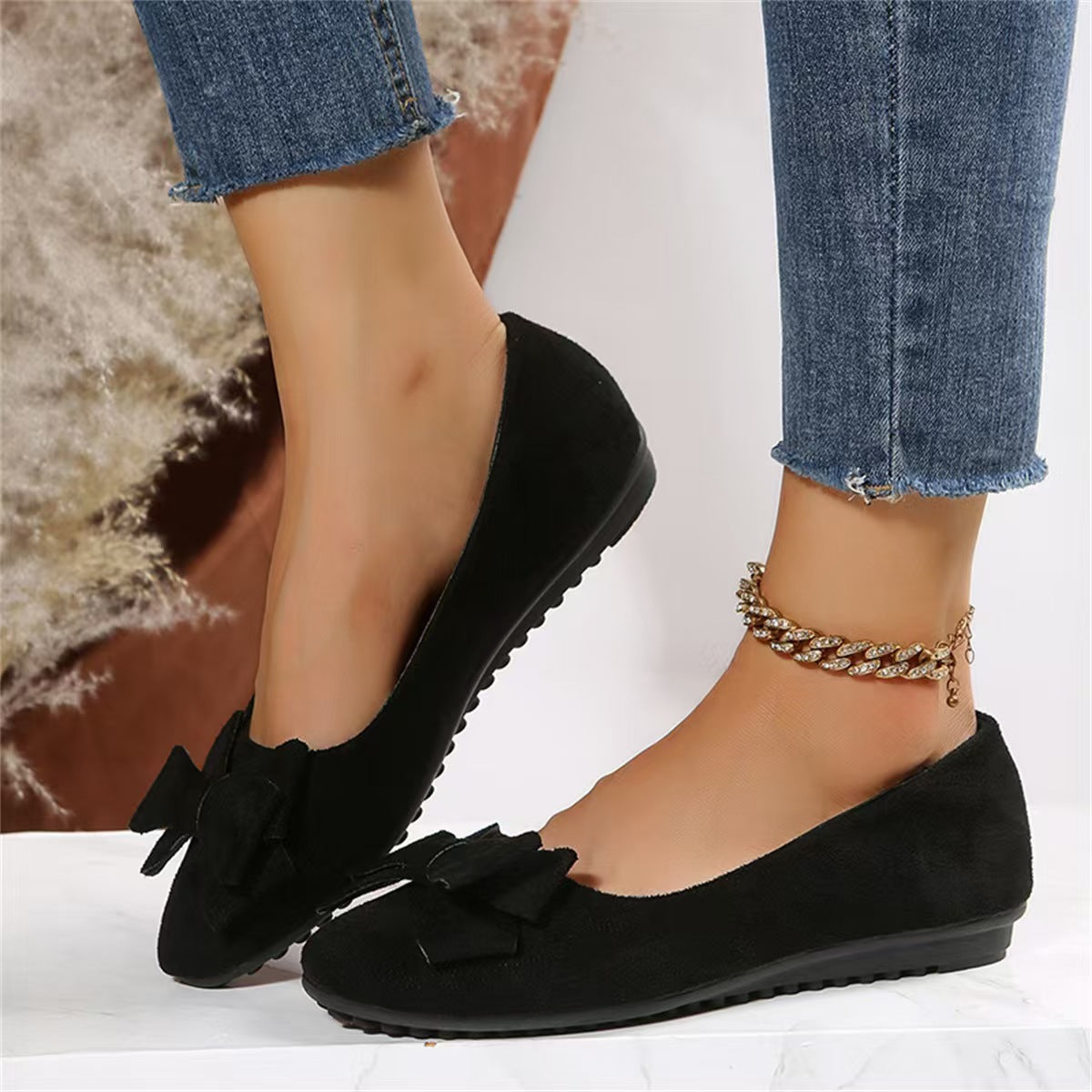 Ballerines élégantes femmes avec détail de nœud Chic und Stil