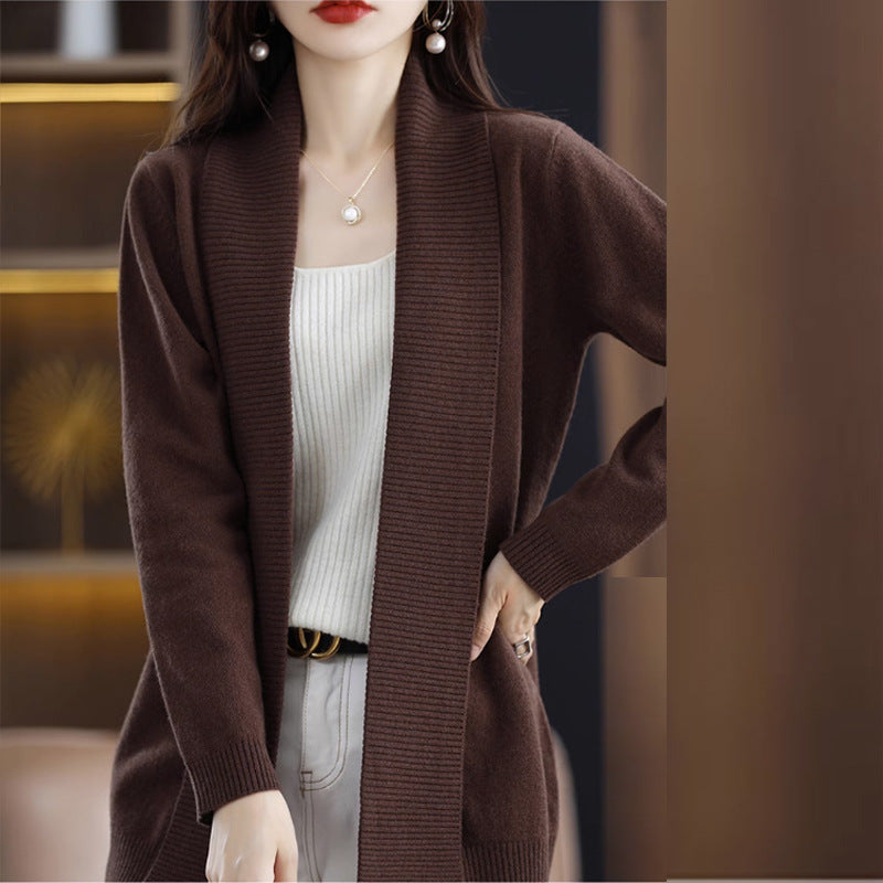 Cardigan pour femmes avec des structures de côtes élégantes et une coupe ouverte Chic und Stil