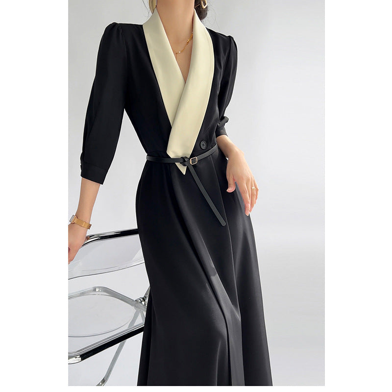 Robe enveloppante élégante pour femmes à manches longues avec détail ceinturé Chic und Stil