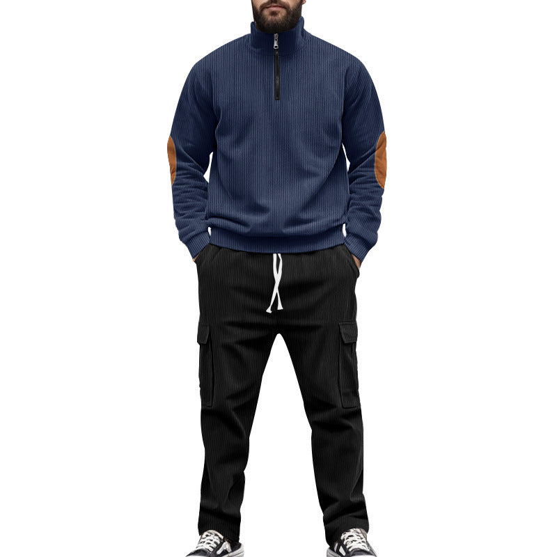 Costume de loisir masculin à la mode avec des hauts structurés et des pantalons cargo pratiques Chic und Stil