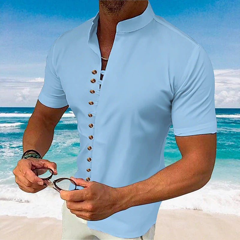 Chemise à col mandarin pour hommes Chic und Stil