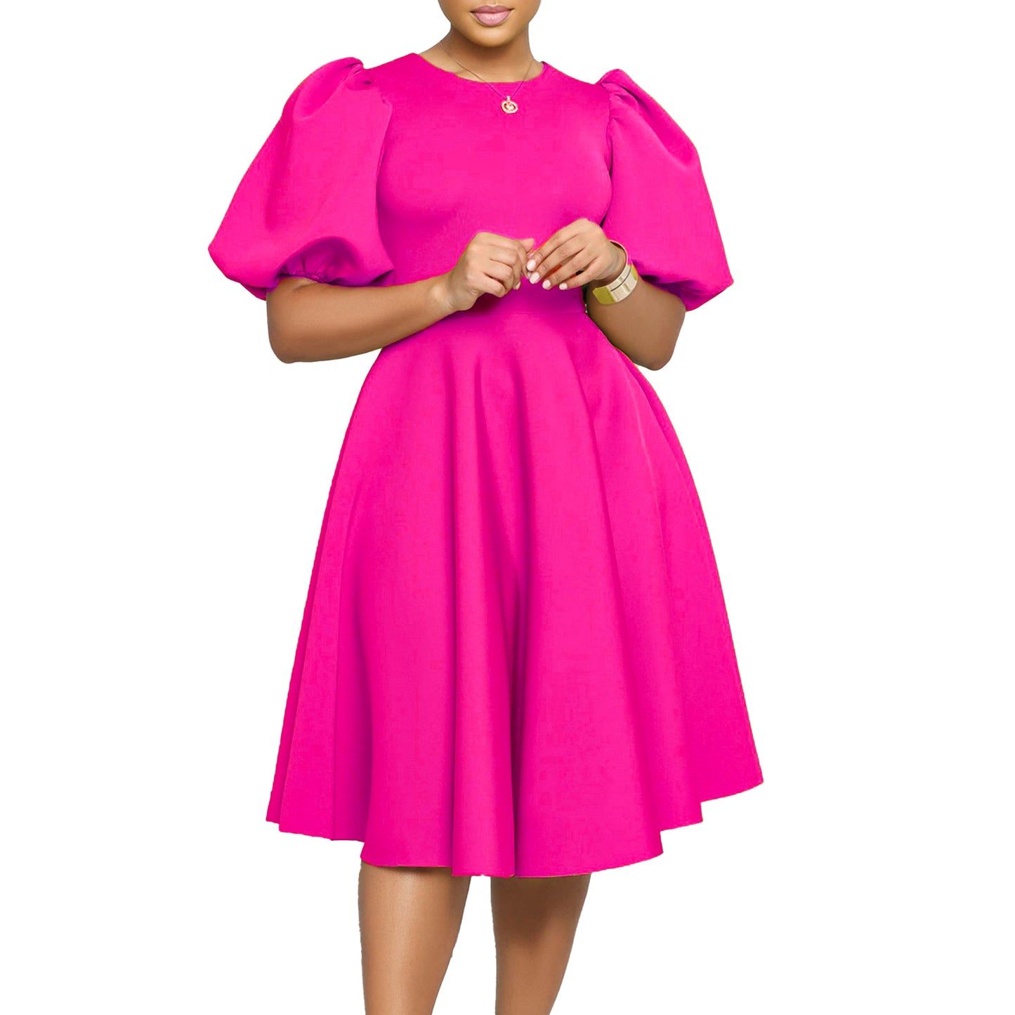 Robe skater pour femmes avec des manches volumineuses et une jupe évasée Chic und Stil