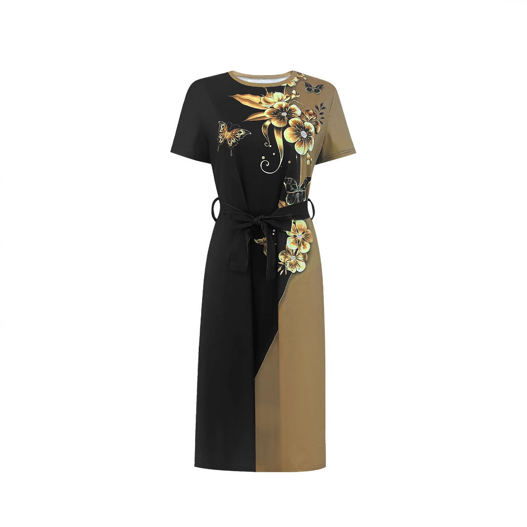 Robe portefeuille à imprimé floral pour femmes avec ceinture à nouer Chic und Stil